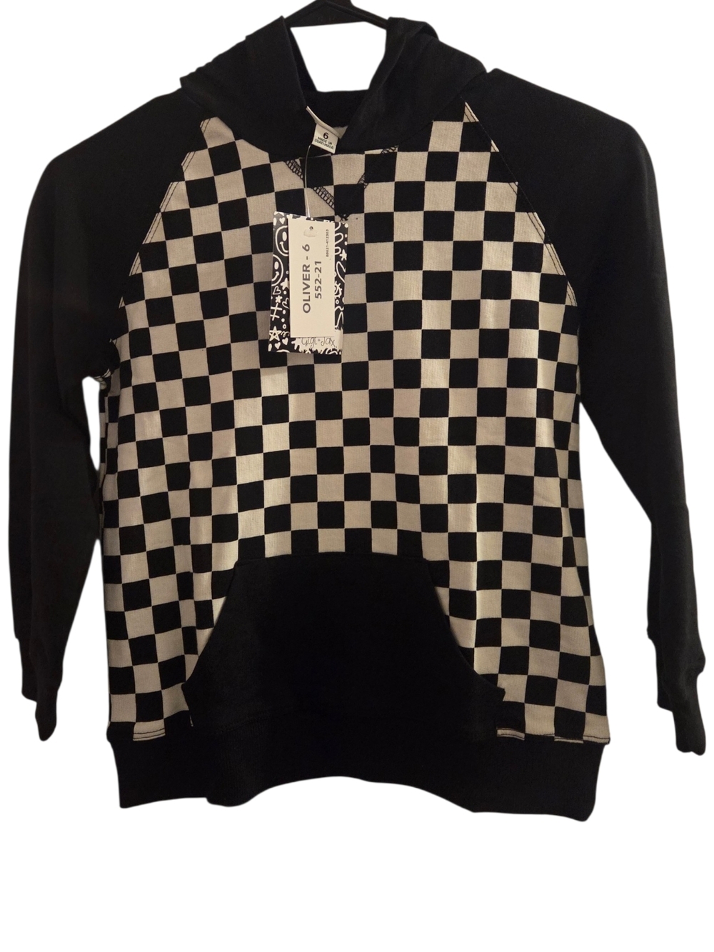 LuLaRoe Black and White Checkered Hoodie